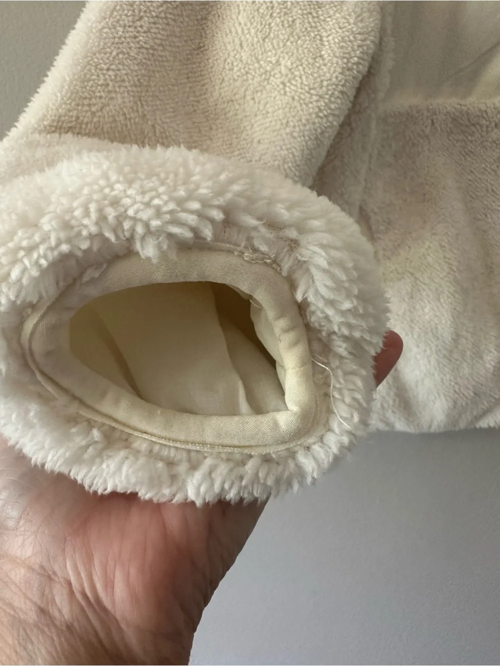 Cozy Sherpa Zip-Up Jacket in Cream-Size 12/14